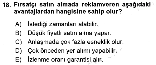 Medya Planlama 2022-2023 Dönem Sonu Sınavı - 18. soru