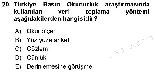Medya Planlama 2025-2026 Ara Sınav - 20. soru