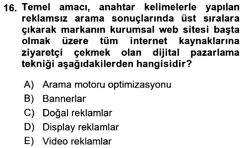 Medyada Yapım 2021-2022 Dönem Sonu Sınavı - 16. soru