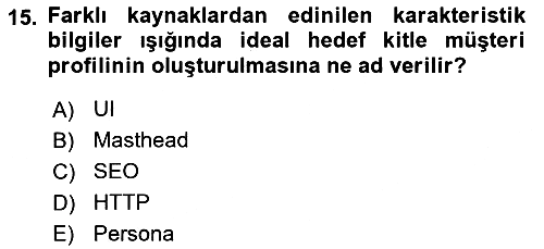 Medyada Yapım 2025-2026 Yaz Okulu Sınavı - 15. soru