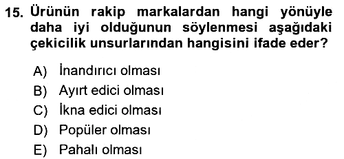 Pazarlama İletişimi 2023-2024 Ara Sınav - 15. soru