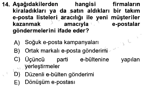 Pazarlama İletişimi 2023-2024 Dönem Sonu Sınavı - 14. soru