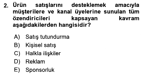Pazarlama İletişimi 2025-2026 Ara Sınav - 2. soru