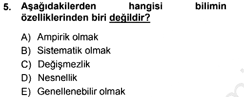 Psikoloji 2012-2013 Ara Sınav - 5. soru