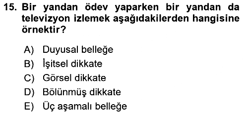 Psikoloji 2021-2022 Ara Sınav - 15. soru