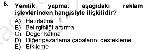 Reklamcılık 2012-2013 Ara Sınav - 6. soru