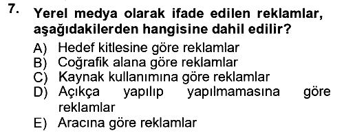 Reklamcılık 2012-2013 Ara Sınav - 7. soru