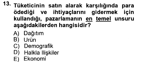 Reklamcılık 2012-2013 Ara Sınav - 13. soru
