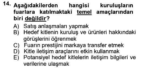 Reklamcılık 2012-2013 Ara Sınav - 14. soru