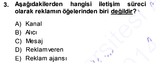 Reklamcılık 2013-2014 Ara Sınav - 3. soru