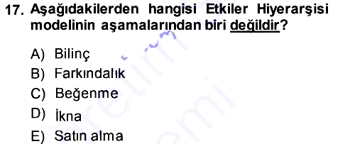 Reklamcılık 2013-2014 Ara Sınav - 17. soru