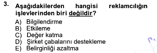 Reklamcılık 2014-2015 Ara Sınav - 3. soru