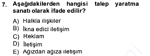 Reklamcılık 2014-2015 Ara Sınav - 7. soru