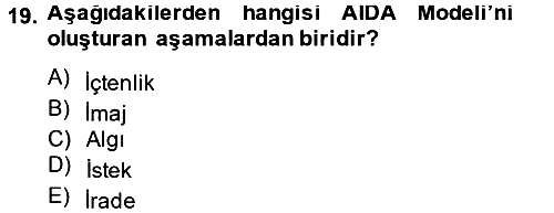 Reklamcılık 2014-2015 Ara Sınav - 19. soru