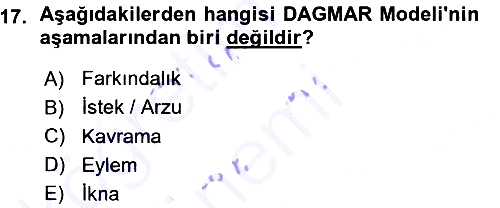 Reklamcılık 2015-2016 Ara Sınav - 17. soru