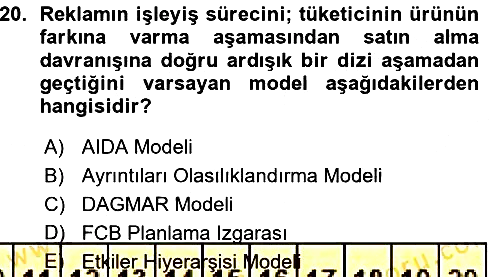 Reklamcılık 2015-2016 Ara Sınav - 20. soru