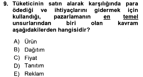 Reklamcılık 2016-2017 Ara Sınav - 9. soru