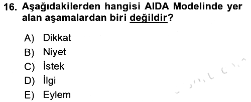 Reklamcılık 2016-2017 Ara Sınav - 16. soru