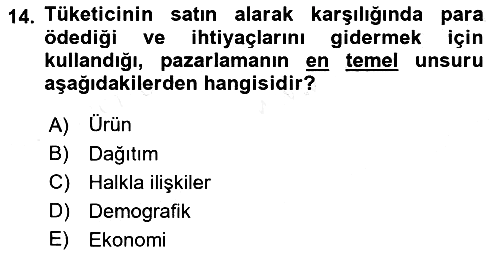 Reklamcılık 2018-2019 Ara Sınav - 14. soru