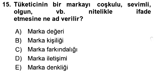 Reklamcılık 2023-2024 Ara Sınav - 15. soru
