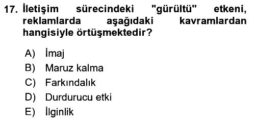 Reklamcılık 2023-2024 Ara Sınav - 17. soru