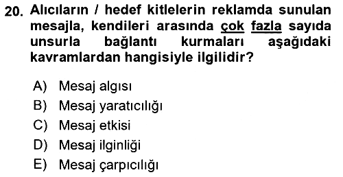 Reklamcılık 2023-2024 Ara Sınav - 20. soru