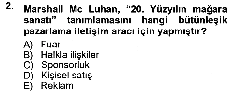 Reklamcılık 2012-2013 Dönem Sonu Sınavı - 2. soru