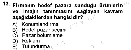 Reklamcılık 2014-2015 Yaz Okulu Sınavı - 13. soru