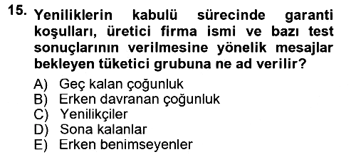 Reklamcılık 2014-2015 Yaz Okulu Sınavı - 15. soru