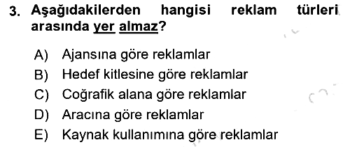 Reklamcılık 2025-2026 Ara Sınav - 3. soru
