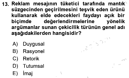 Reklamda Yaratıcılık 2025-2026 Dönem Sonu Sınavı - 13. soru