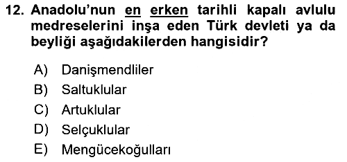 Sanat Tarihi 2025-2026 Dönem Sonu Sınavı - 12. soru