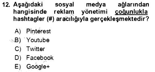 Sürdürülebilirlik ve Halkla İlişkiler 2021-2022 Dönem Sonu Sınavı - 12. soru