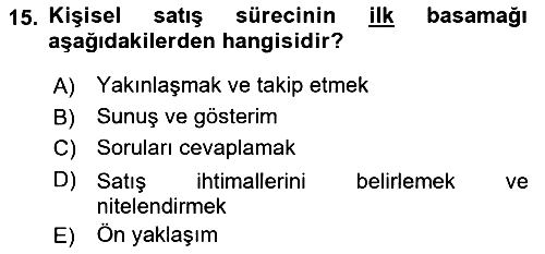 Tanıtım Ve Pazarlama 2018-2019 3 Ders Sınavı - 15. soru