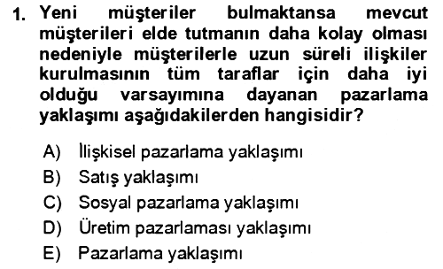 Tanıtım Ve Pazarlama 2022-2023 Ara Sınav - 1. soru