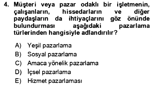 Tanıtım Ve Pazarlama 2022-2023 Ara Sınav - 4. soru
