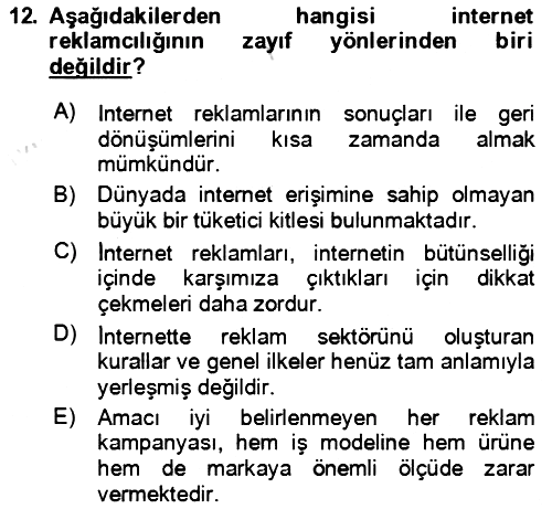 Tanıtım Ve Pazarlama 2022-2023 Ara Sınav - 12. soru