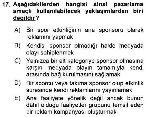 Tanıtım Ve Pazarlama 2018-2019 Dönem Sonu Sınavı - 17. soru