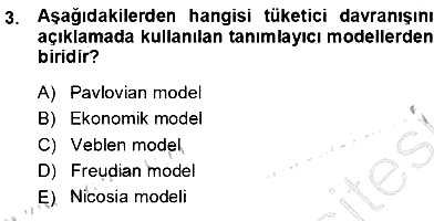 Tüketici Davranışları 2013-2014 Ara Sınav - 3. soru