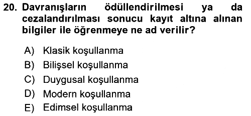 Tüketici Davranışları 2024-2025 Ara Sınav - 20. soru