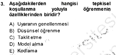 Tüketici Davranışları 2013-2014 Dönem Sonu Sınavı - 3. soru