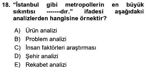 Tüketici Davranışları 2017-2018 Dönem Sonu Sınavı - 18. soru