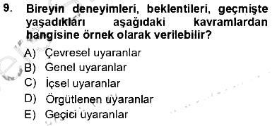 Tüketici Davranışları 2013-2014 Tek Ders Sınavı - 9. soru