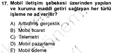 Yeni İletişim Teknolojileri 2014-2015 Dönem Sonu Sınavı - 17. soru