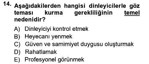 Halkla İlişkiler Uygulama Teknikleri 2012-2013 Dönem Sonu Sınavı - 14. soru