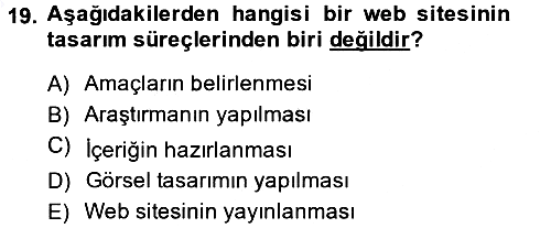 Halkla İlişkiler Uygulama Teknikleri 2013-2014 Dönem Sonu Sınavı - 19. soru