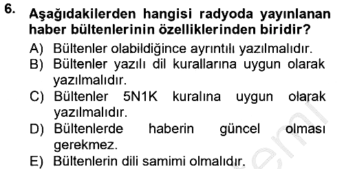 Halkla İlişkiler Uygulama Teknikleri 2014-2015 Dönem Sonu Sınavı - 6. soru