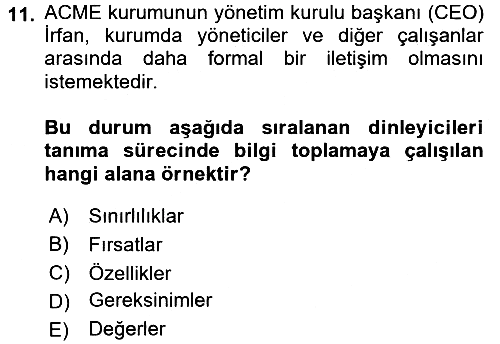 Halkla İlişkiler Uygulama Teknikleri 2016-2017 Dönem Sonu Sınavı - 11. soru