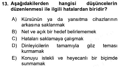 Halkla İlişkiler Uygulama Teknikleri 2018-2019 Dönem Sonu Sınavı - 13. soru