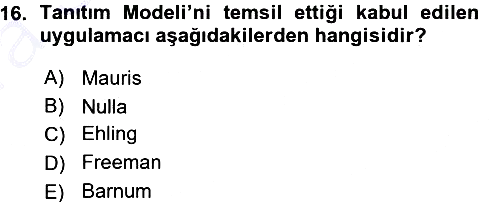 Halkla İlişkiler Yönetimi 2015-2016 Ara Sınav - 16. soru